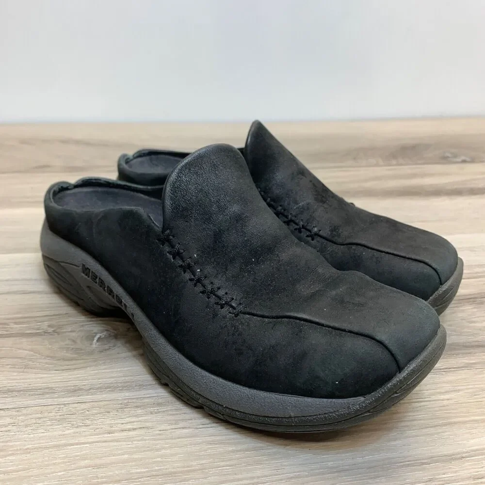 Merrell Primo Seam Mules Slip On Black Womens Size 7.5‎ Shoes